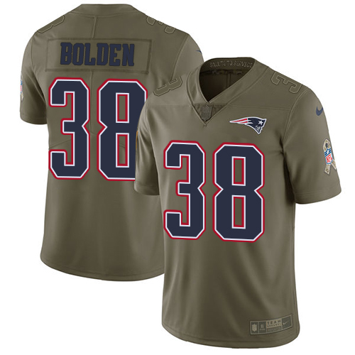 Nike Patriots 38 Brandon Bolden Olive Salute To Service Limited Jersey