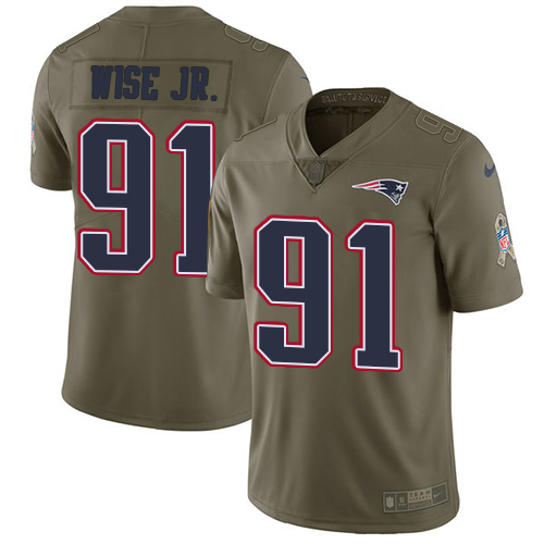 Nike Patriots 91 Deatrich Wise Jr. Olive Salute To Service Limited Jersey