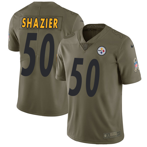 Nike Steelers 50 Ryan Shazieri Olive Salute To Service Limited Jersey