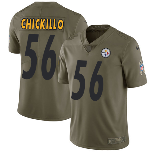 Nike Steelers 56 Anthony Chickilloi Olive Salute To Service Limited Jersey
