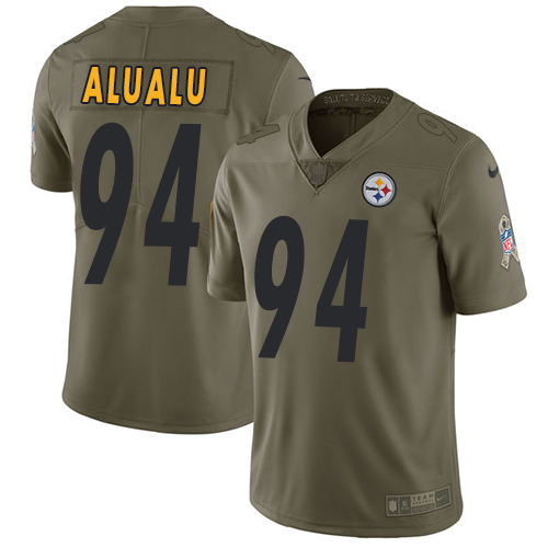 Nike Steelers 94 Tyson Alualui Olive Salute To Service Limited Jersey