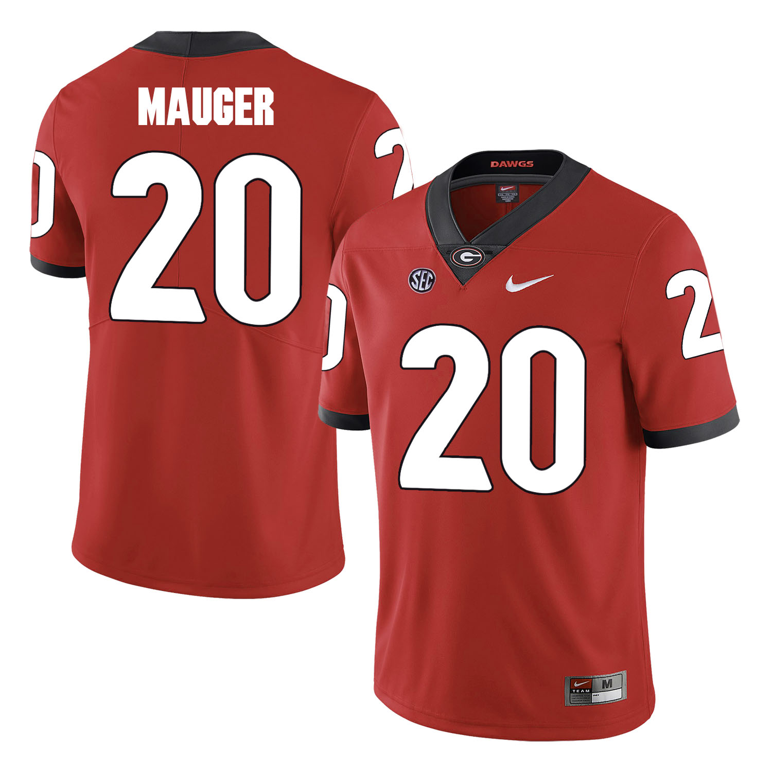 Georgia Bulldogs 20 Quincy Mauger Red College Football Jersey