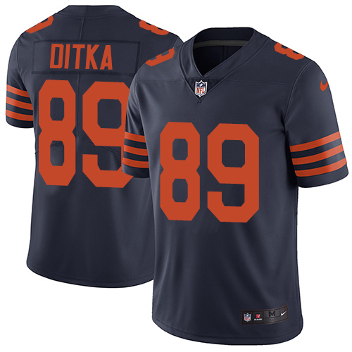 Nike Bears 89 Mike Ditka Navy Throwback Vapor Untouchable Player Limited Jersey