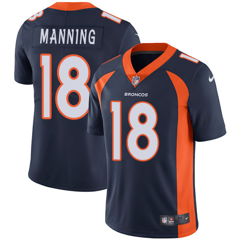 Nike Broncos 18 Peyton Manning Navy Youth Vapor Untouchable Player Limited Jersey