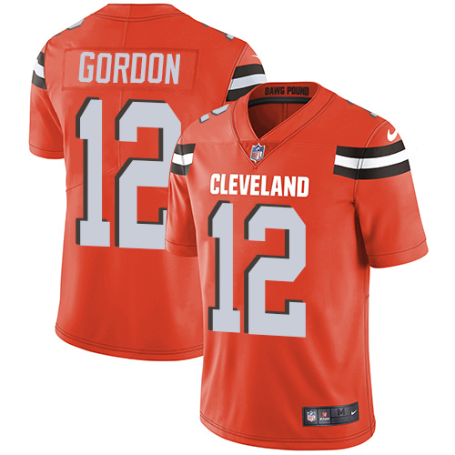 Nike Browns 12 Josh Gordon Orange Vapor Untouchable Player Limited Jersey