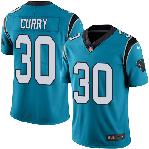 Nike Panthers 30 Stephen Curry Blue Vapor Untouchable Player Limited Jersey