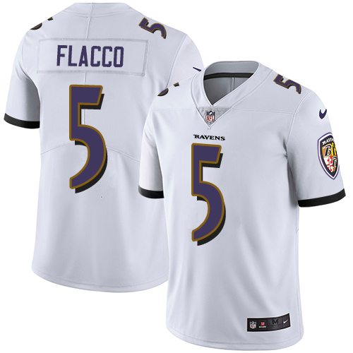 Nike Ravens 5 Joe Flacco White Youth Vapor Untouchable Player Limited Jersey