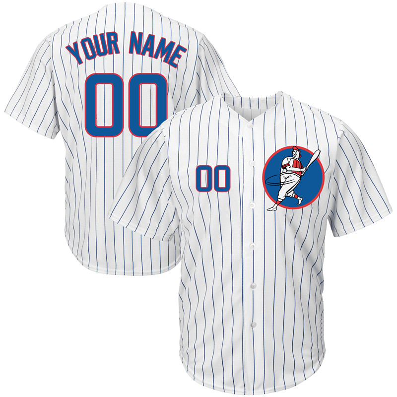 Cubs White Men's Customized New Design Jersey