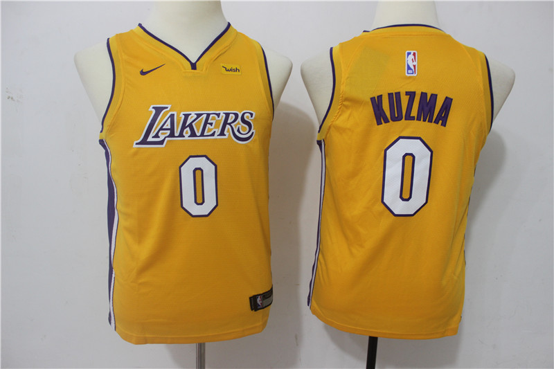 Lakers 0 Kyle Kuzma Yellow Youth Nike Swingman Jersey