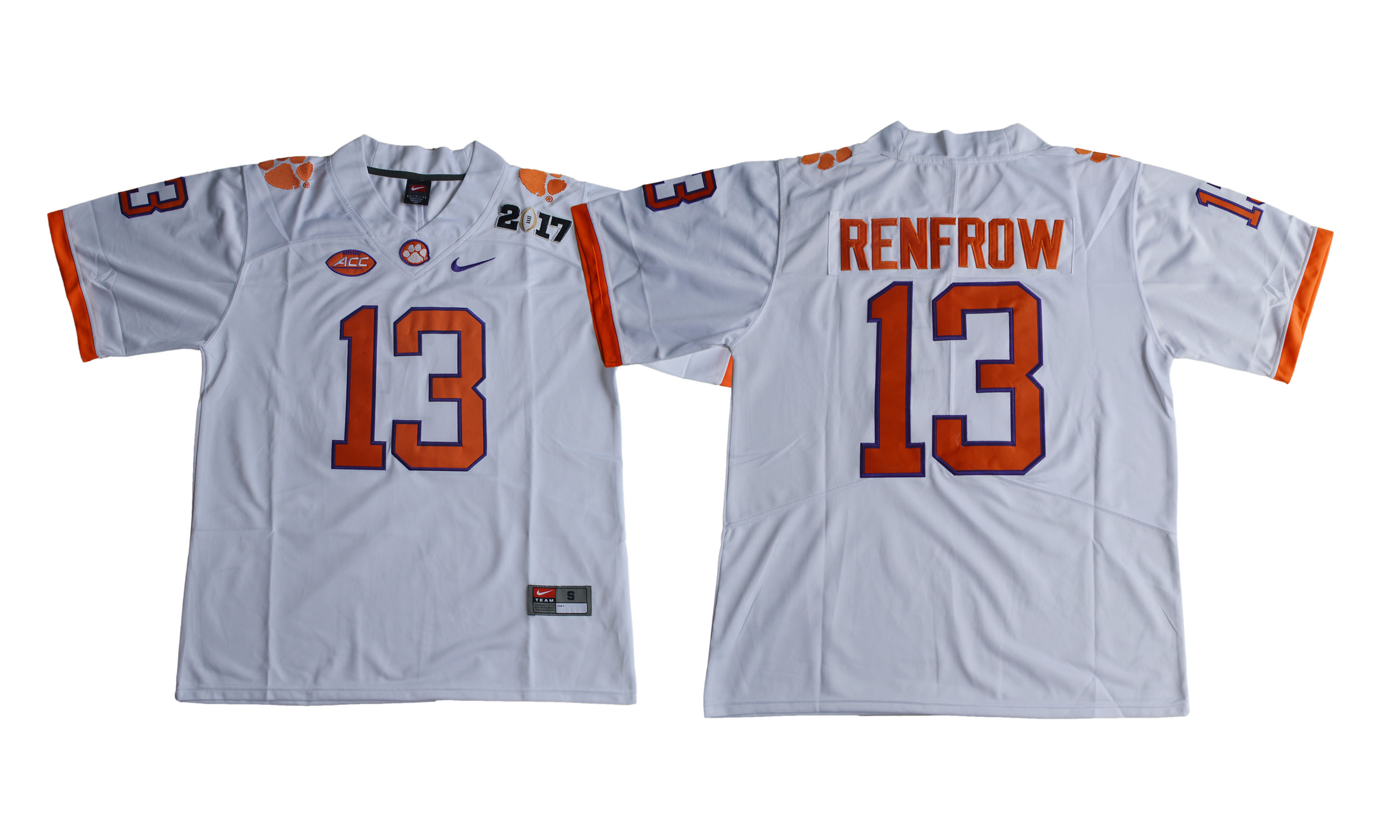 Clemson Tigers 13 Hunter Renfrow White College Football Playoff 2017 National Championship Bound Game Jersey