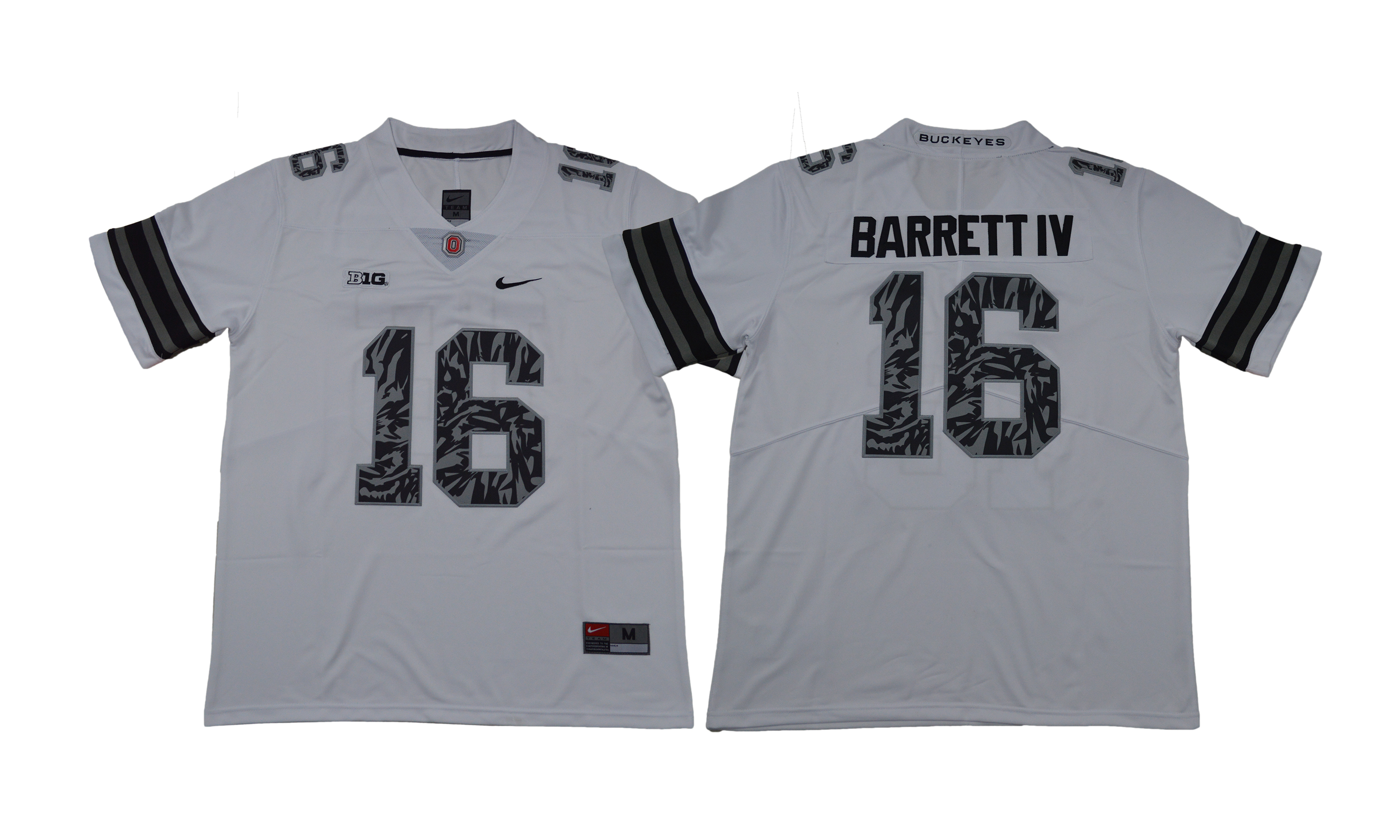 Ohio State Buckeyes 16 J.T. Barrett IV White College Football Jersey