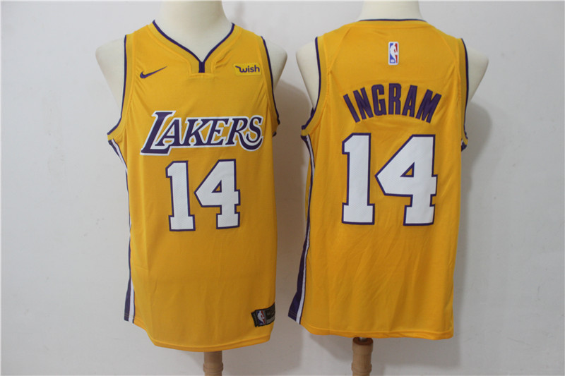 Lakers 14 Brandon Ingram Yellow Nike Swingman Jersey