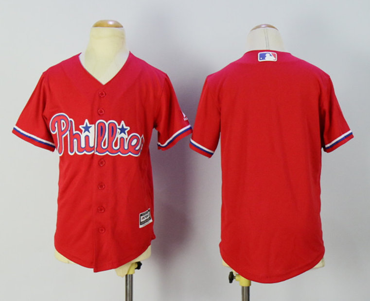 Phillies Blank Red Youth New Cool Base Jersey