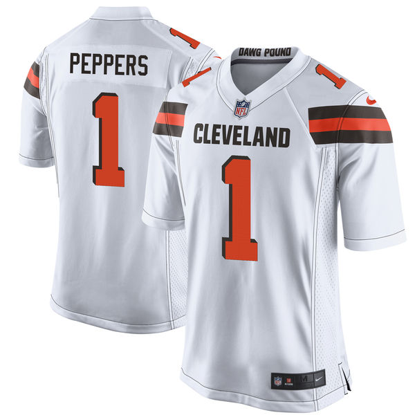 Nike Cleveland Browns Jabrill Peppers White 2017 Draft Pick Elite Jersey