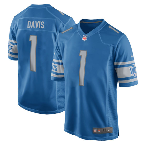 Nike Detroit Lions Jarrad Davis Blue 2017 Draft Pick Elite Jersey