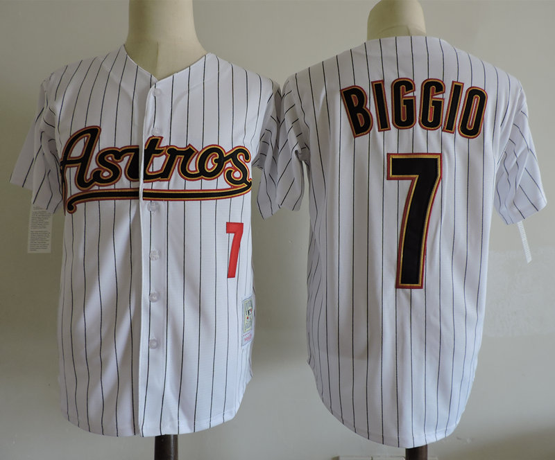 Astros 7 Craig Biggio White Cooperstown Collection Jersey