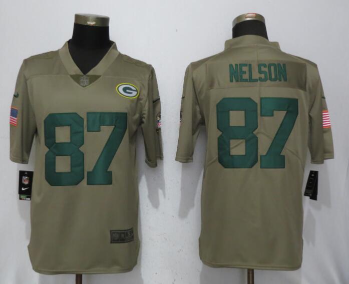 Nike Packers 87 Jordy Nelson Olive Salute To Service Limited Jersey