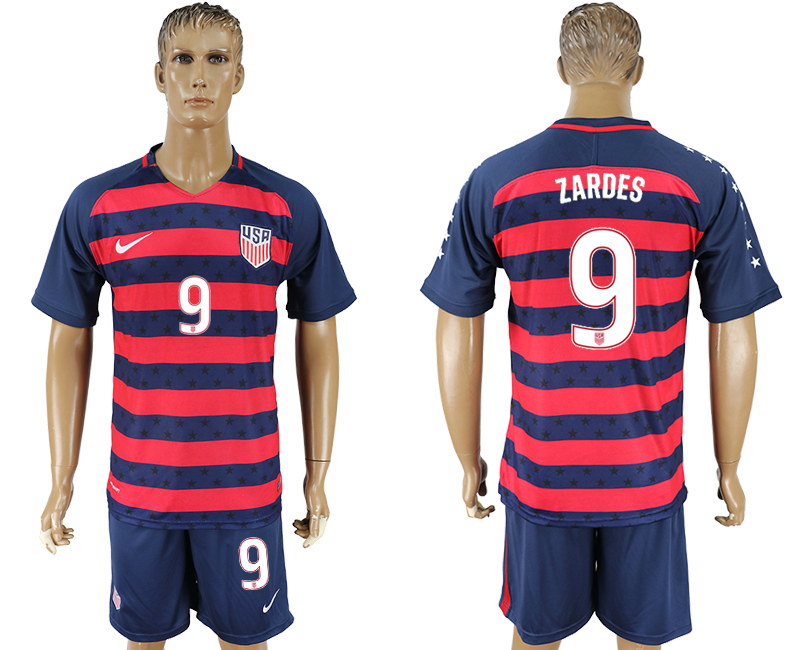 USA 9 ZARDES 2017 CONCACAF Gold Cup Away Soccer Jersey