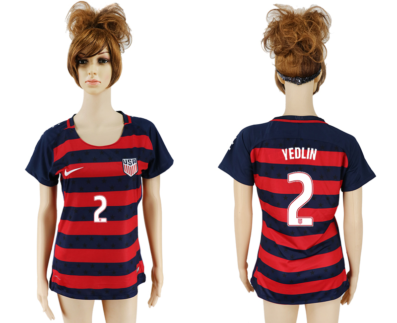 USA 2 VEDLIN 2017 CONCACAF Gold Cup Away Women Soccer Jersey