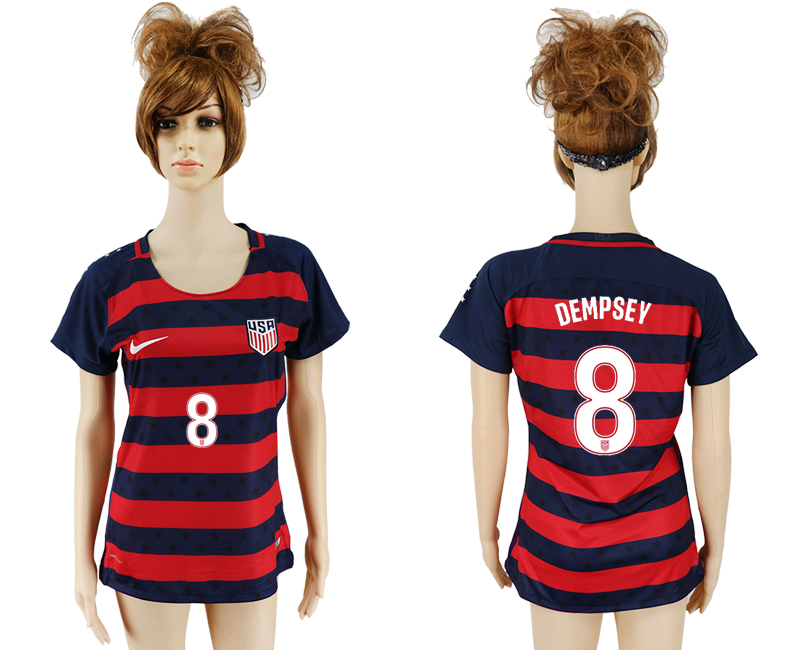 USA 8 DEMPSEY 2017 CONCACAF Gold Cup Away Women Soccer Jersey