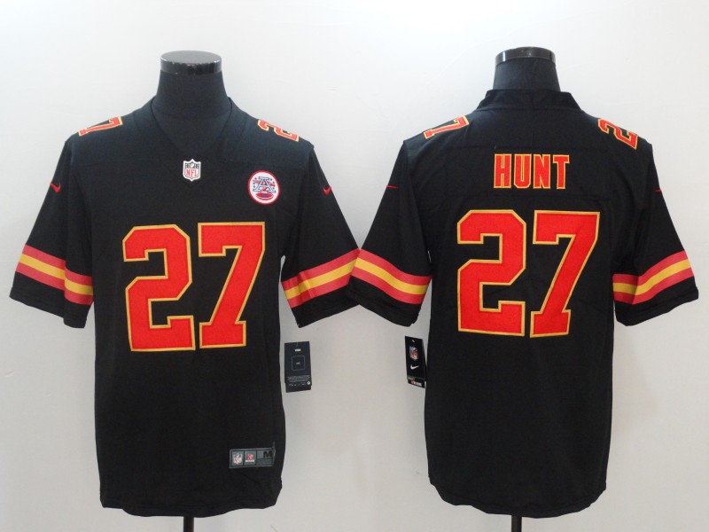 Nike Chiefs 27 Kareem Hunt Black Youth Vapor Untouchable Player Limited Jersey