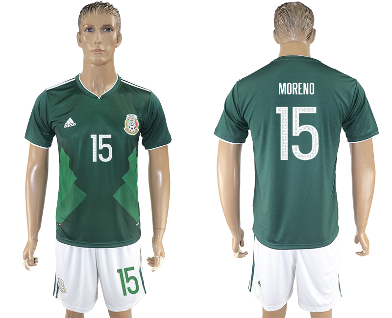 2017-18 Mexico 15 MORENO Home Soccer Jersey
