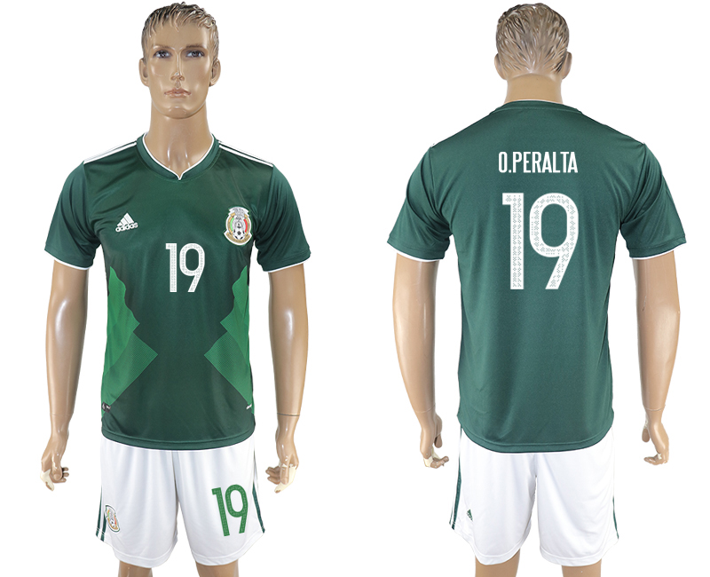 2017-18 Mexico 19 O.PERALTA Home Soccer Jersey