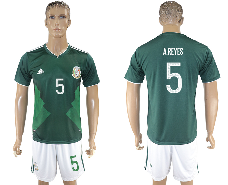2017-18 Mexico 5 A.REYES Home Soccer Jersey