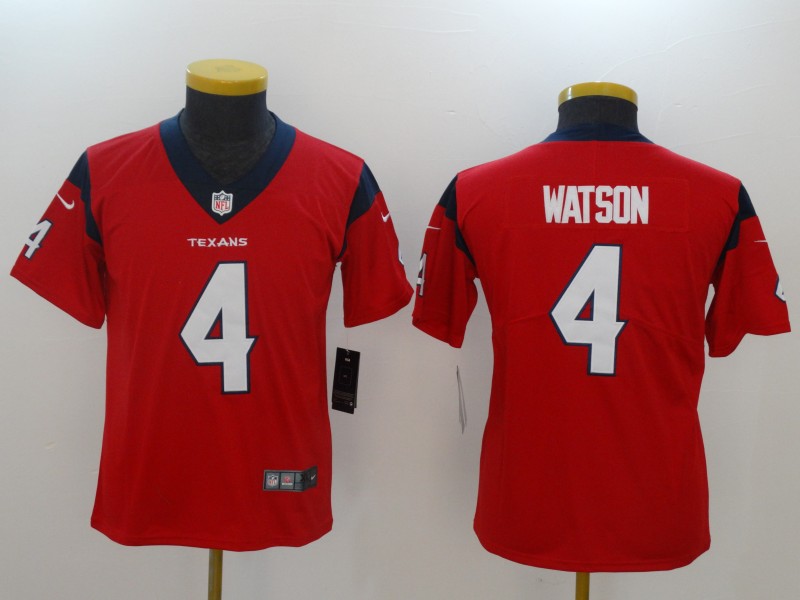 Nike Texans 4 Deshaun Watson Red Youth Vapor Untouchable Player Limited Jersey