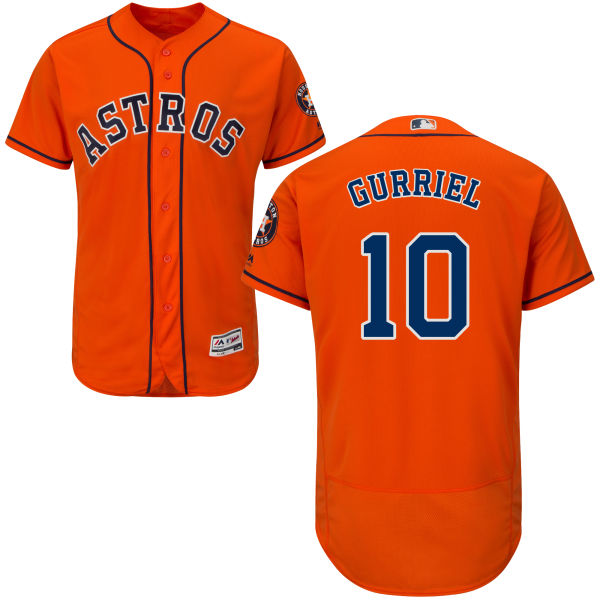 Astros 10 Yuli Gurriel Orange Flexbase Jersey