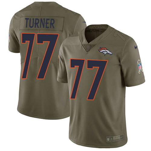 Nike Broncos 77 Billy Turner Olive Salute To Service Limited Jersey