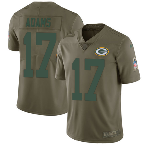 Nike Packers 17 Davante Adams Olive Salute To Service Limited Jersey