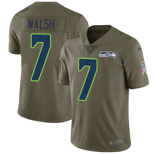 Nike Seahawks 7 Blair Walsh Olive Salute To Service Limited Jersey