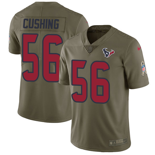 Nike Texans 56 Brian Cushing Olive Salute To Service Limited Jersey