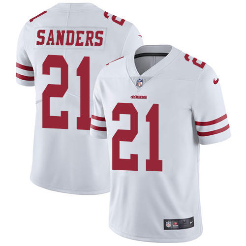 Nike 49ers 21 Deion Sanders White Vapor Untouchable Player Limited Jersey