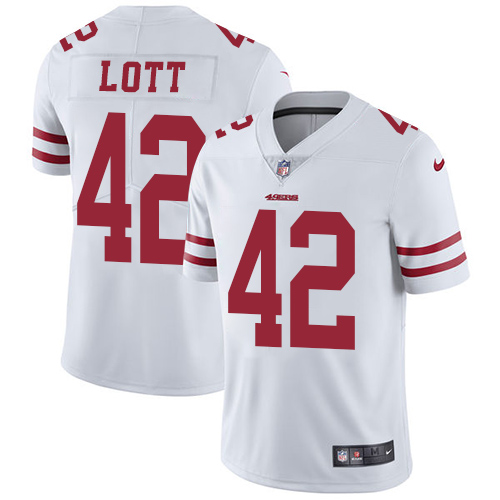 Nike 49ers 42 Ronnie Lott White Youth Vapor Untouchable Player Limited Jersey