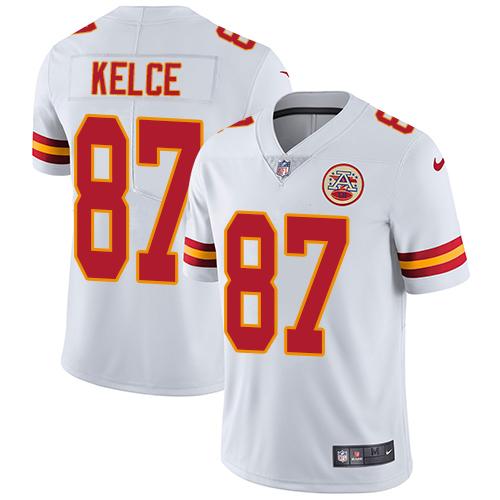 Nike Chiefs 87 Travis Kelce White Youth Vapor Untouchable Player Limited Jersey