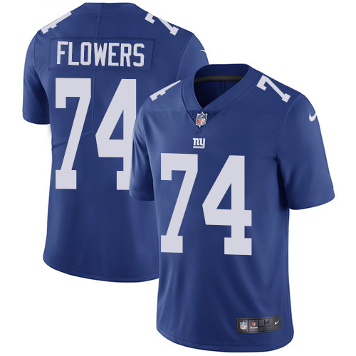 Nike Giants 74 Ereck Flowers Blue Vapor Untouchable Player Limited Jersey