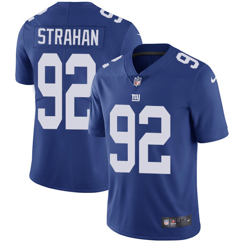 Nike Giants 92 Michael Strahan Blue Vapor Untouchable Player Limited Jersey