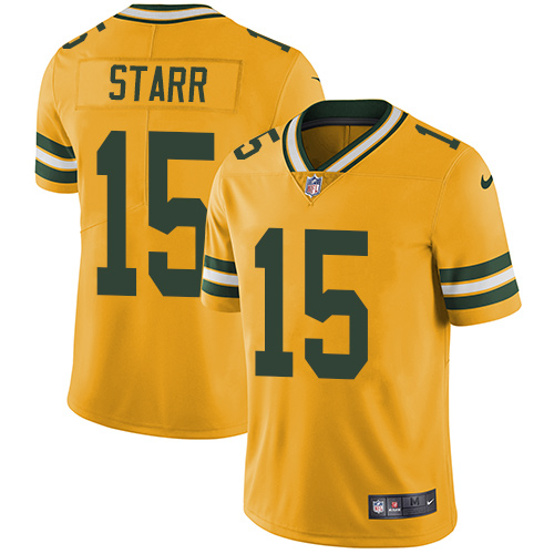 Nike Packers 15 Bart Starr Yellow Youth Vapor Untouchable Player Limited Jersey