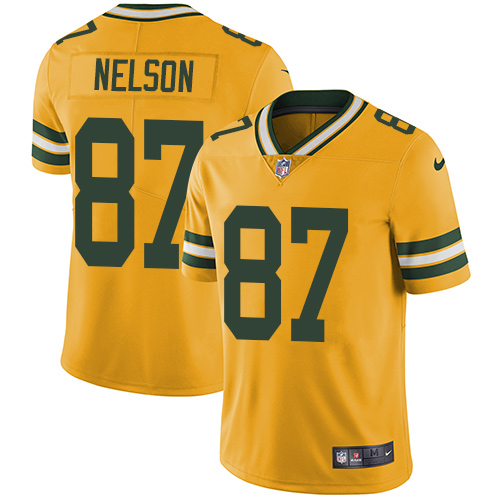 Nike Packers 87 Jordy Nelson Yellow Vapor Untouchable Player Limited Jersey