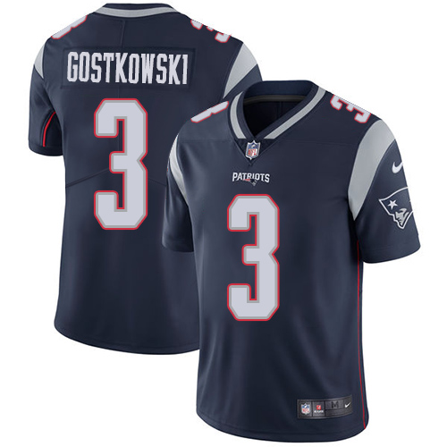 Nike Patriots 3 Stephen Gostkowski Navy Vapor Untouchable Player Limited Jersey