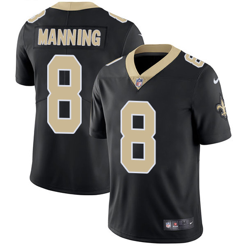 Nike Saints 8 Archie Manning Black Vapor Untouchable Player Limited Jersey