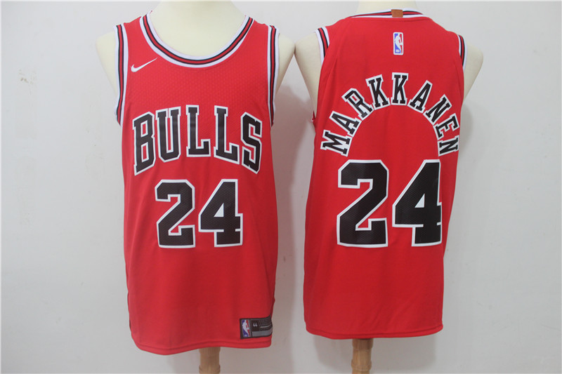 Bulls 24 Laur Markkanen Red Nike Authentic Jersey