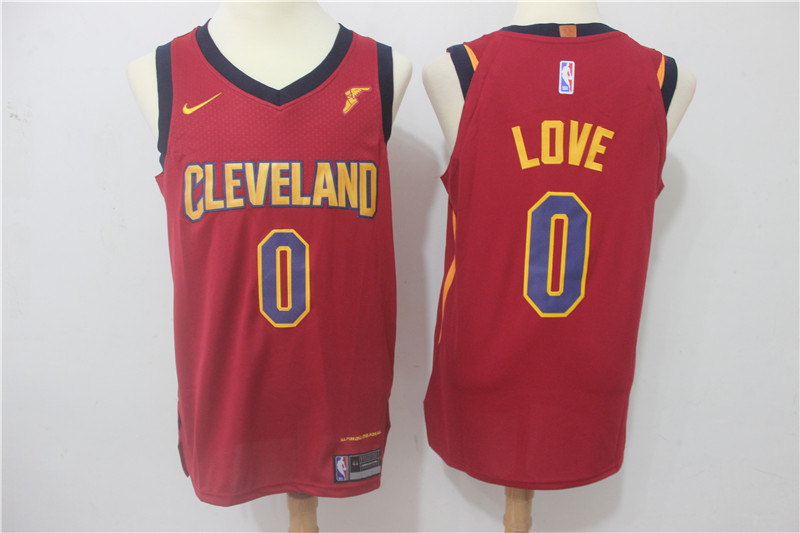 Cavaliers 0 Kevin Love Red Nike Authentic Jersey