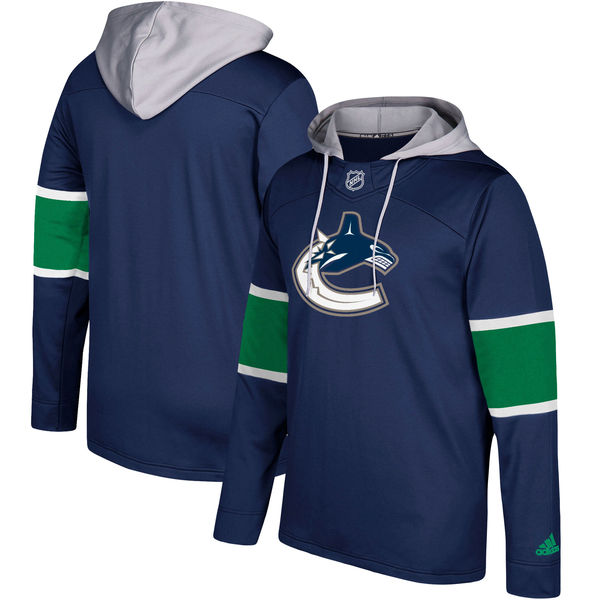Men's Vancouver Canucks Adidas Navy/Silver Jersey Pullover Hoodie