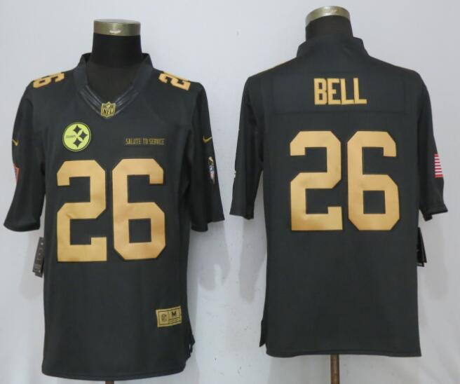 Nike Steelers 26 Le'Veon Bell Anthracite Gold Salute To Service Limited Jersey