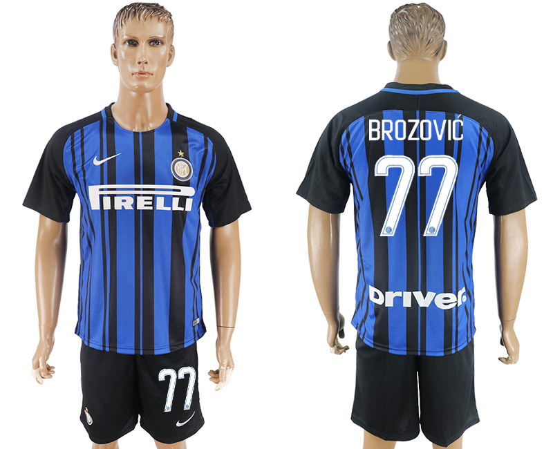 2017-18 Inter Milan 77 BROZOVIC Home Soccer Jersey