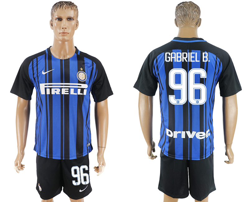 2017-18 Inter Milan 96 GABRIEL B. Home Soccer Jersey