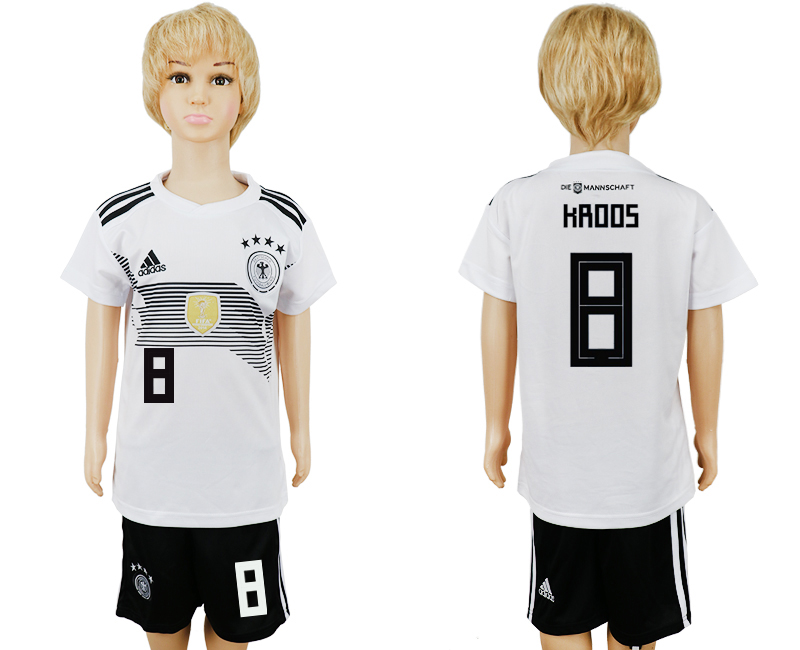 Germany 8 KROOS Home Youth 2018 FIFA World Cup Soccer Jersey